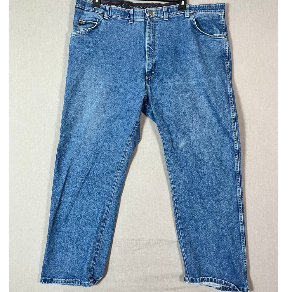 Wrangler Jeans 46x29 Cotton Stretch Blue Regular Fit Workwear GUC